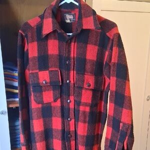 Woolrich Red and Black Wool Shacket